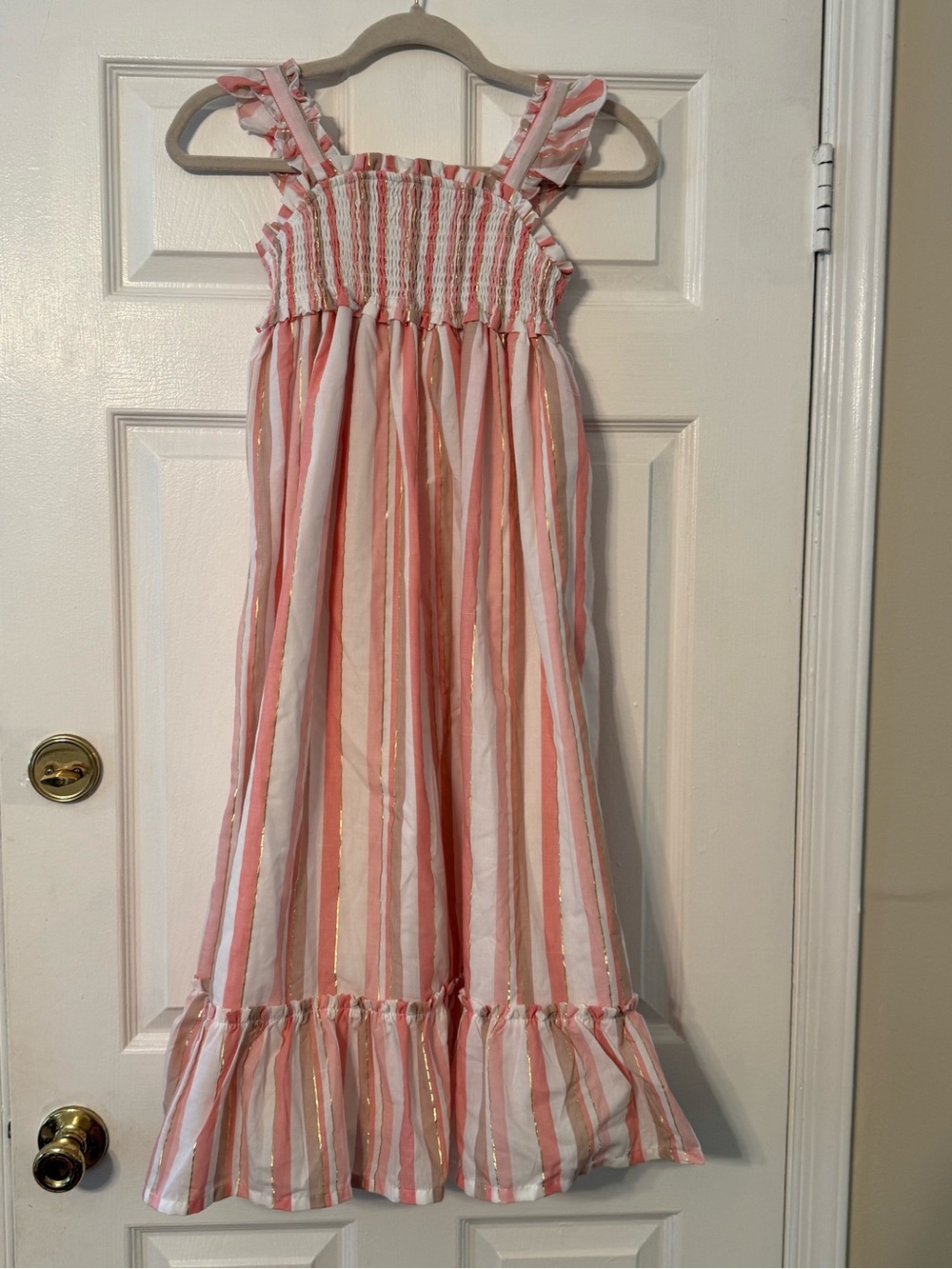 Haute Hippie Pink, White and Gold Stripe Maxi Dress for Girls
